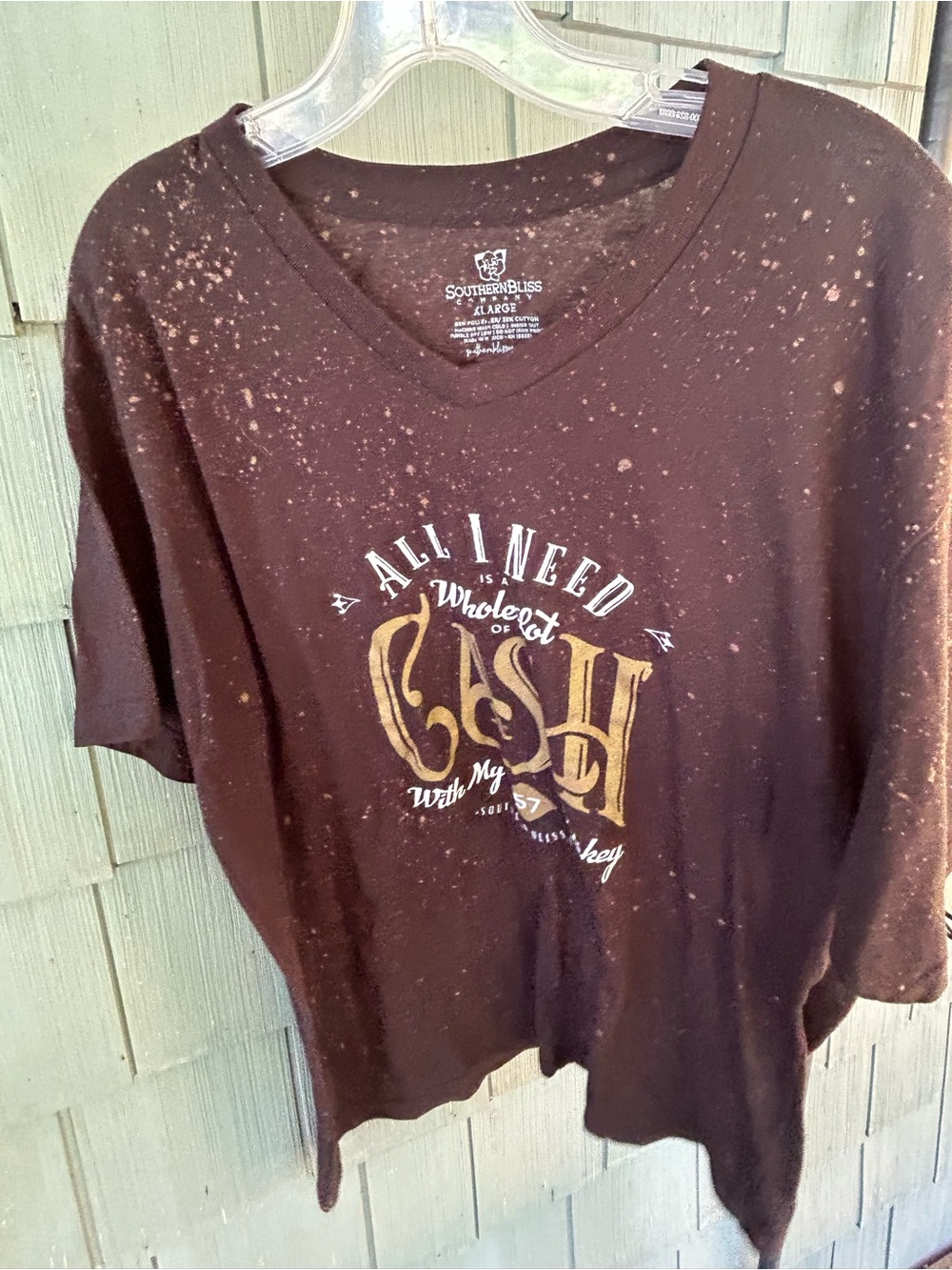 Southern bliss Brown Graphic Tee - 'All I Need is a Wheel of Cash'